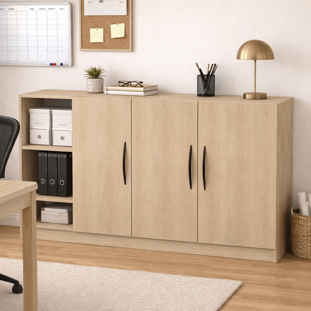Meuble bas sur mesure en bois clair – atelier-tkm.fr